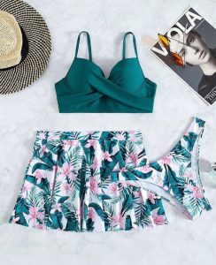 مایو دامنی سبز کد 1000