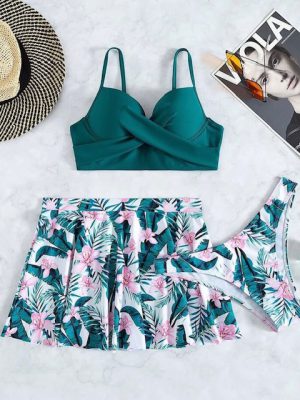 مایو دامنی سبز کد 1000