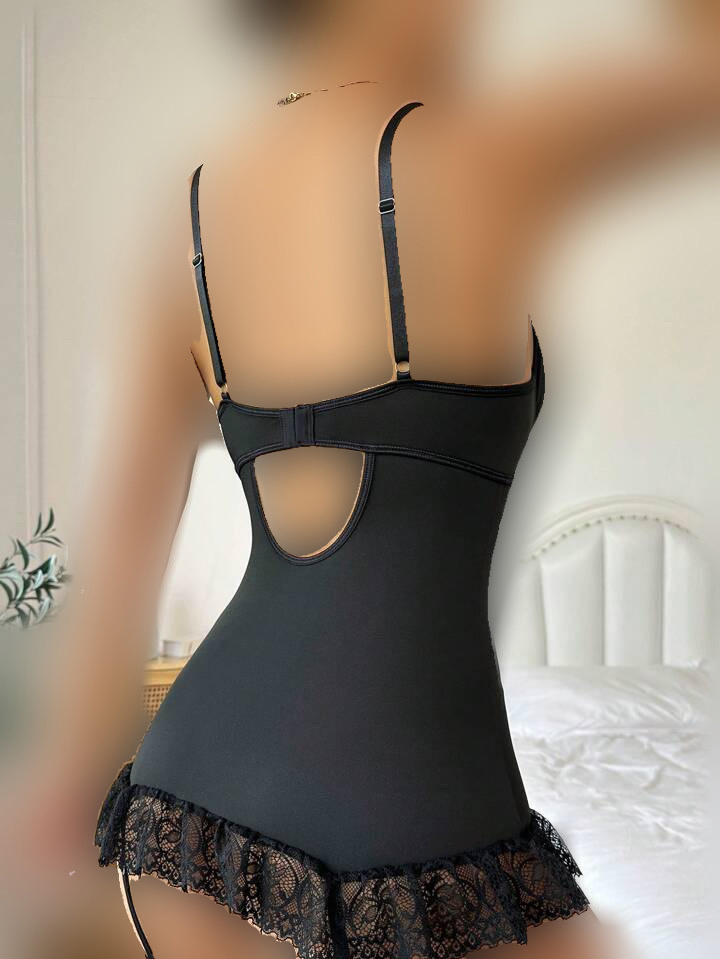 لباس خواب گارتردار مشکی کد 205