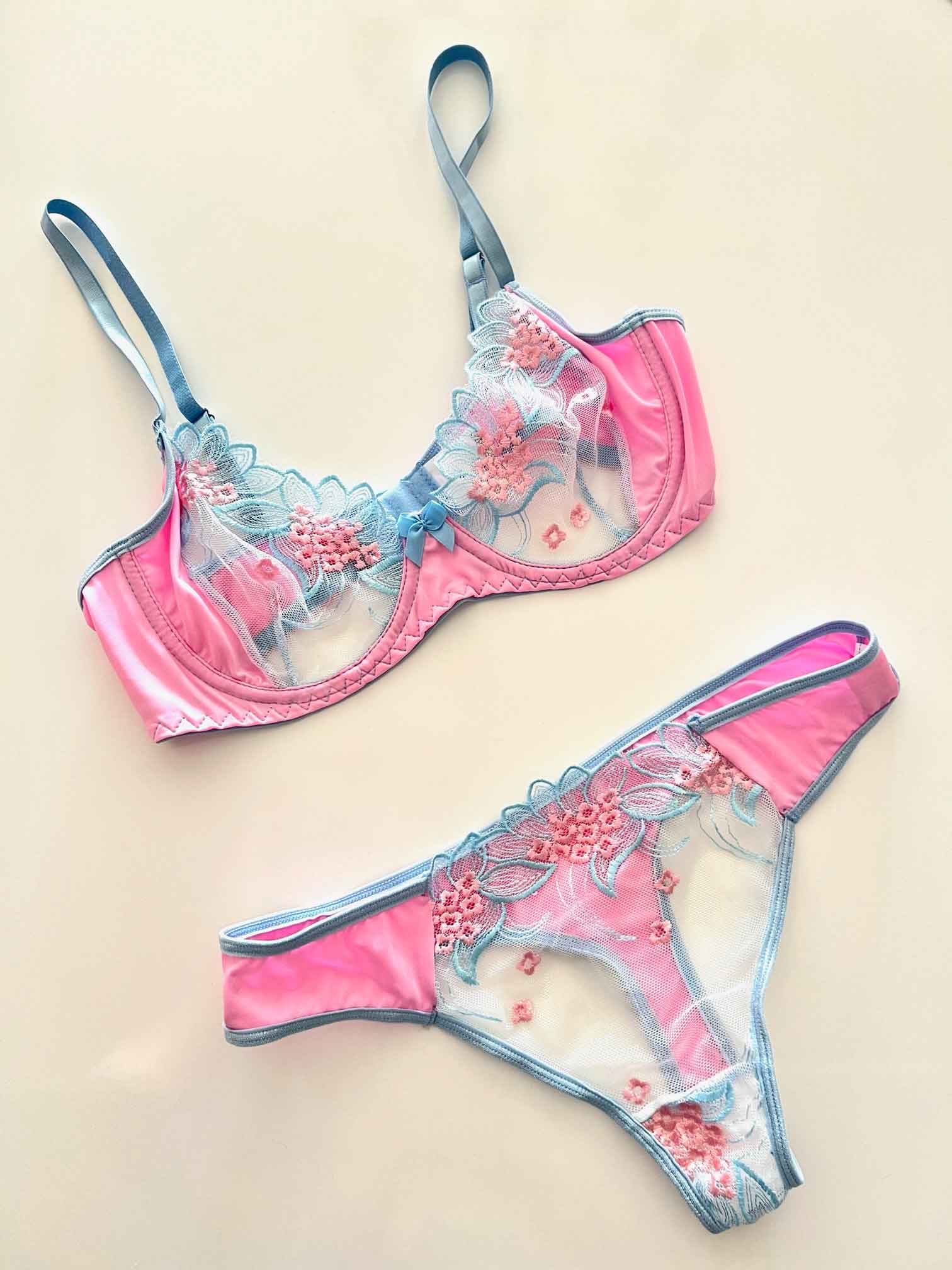 ست لباس زیر صورتی کد 331