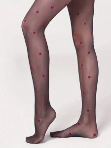 جوراب شلواری قلبی قرمز کد 792