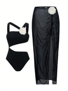 ست مایو گلدار با رومایویی کد 654