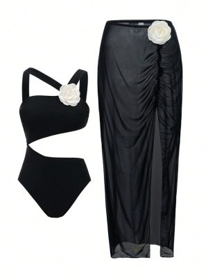 ست مایو گلدار با رومایویی کد 654