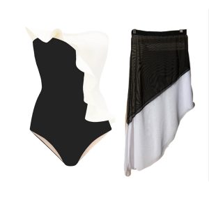 مایو یک تیکه با رومایویی دامنی کد 675