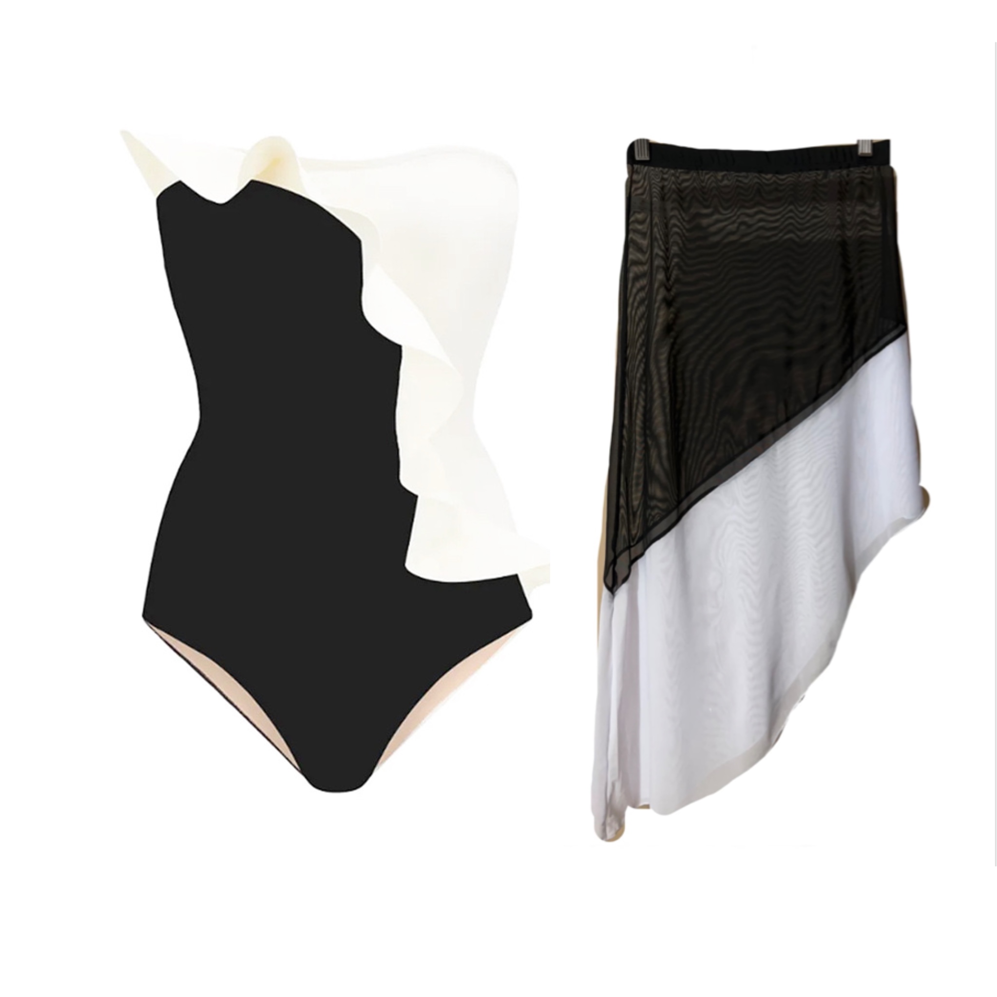 مایو یک تیکه با رومایویی دامنی کد 675