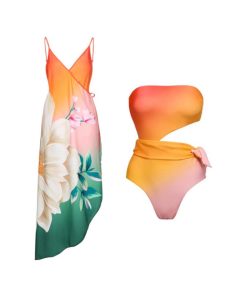 مایو یک تیکه نارنجی بارومایویی کد 676