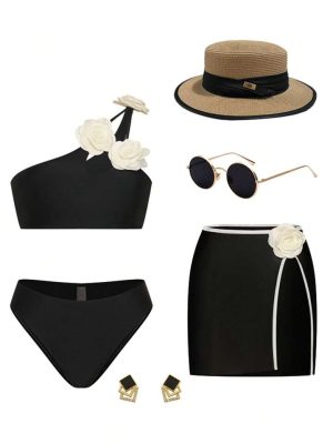 مایو گل برجسته با رومایویی حریر کد 559