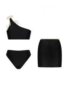 مایو گل برجسته با رومایویی حریر کد 559