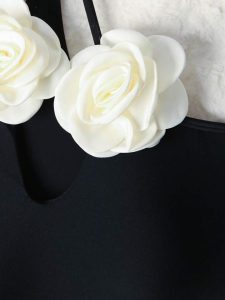 مایو گل برجسته با رومایویی حریر کد 559