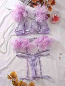 ست شورت سوتین بنفش کد 342