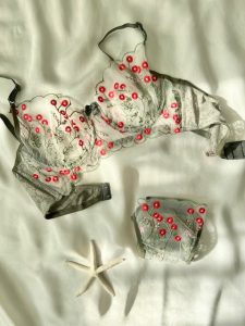 ست شورت و سوتین توری سبز کد 346