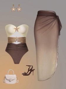 مونوکینی همراه با رومایویی کد 681