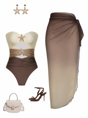 مونوکینی همراه با رومایویی کد 681