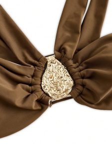 مایو قهوه ای 3 تکه کد 562