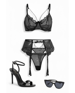 ست 5 تکه لباس زیر تور کد 357