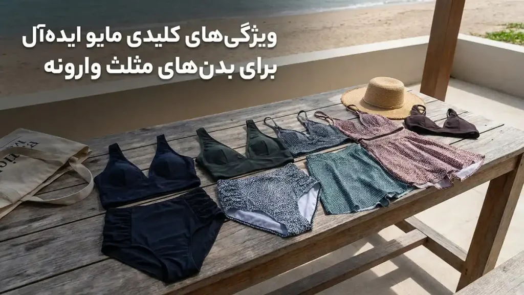 مایو مناسب بدن مثلث وارونه: راهنمای جامع انتخاب ویژگیهای کلیدی مایو ایدهآل برای بدن مثلث وارونه