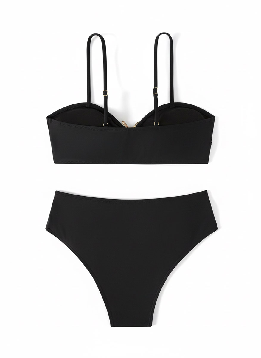 مایو فاق بلند مشکی ستاره دار کد 886