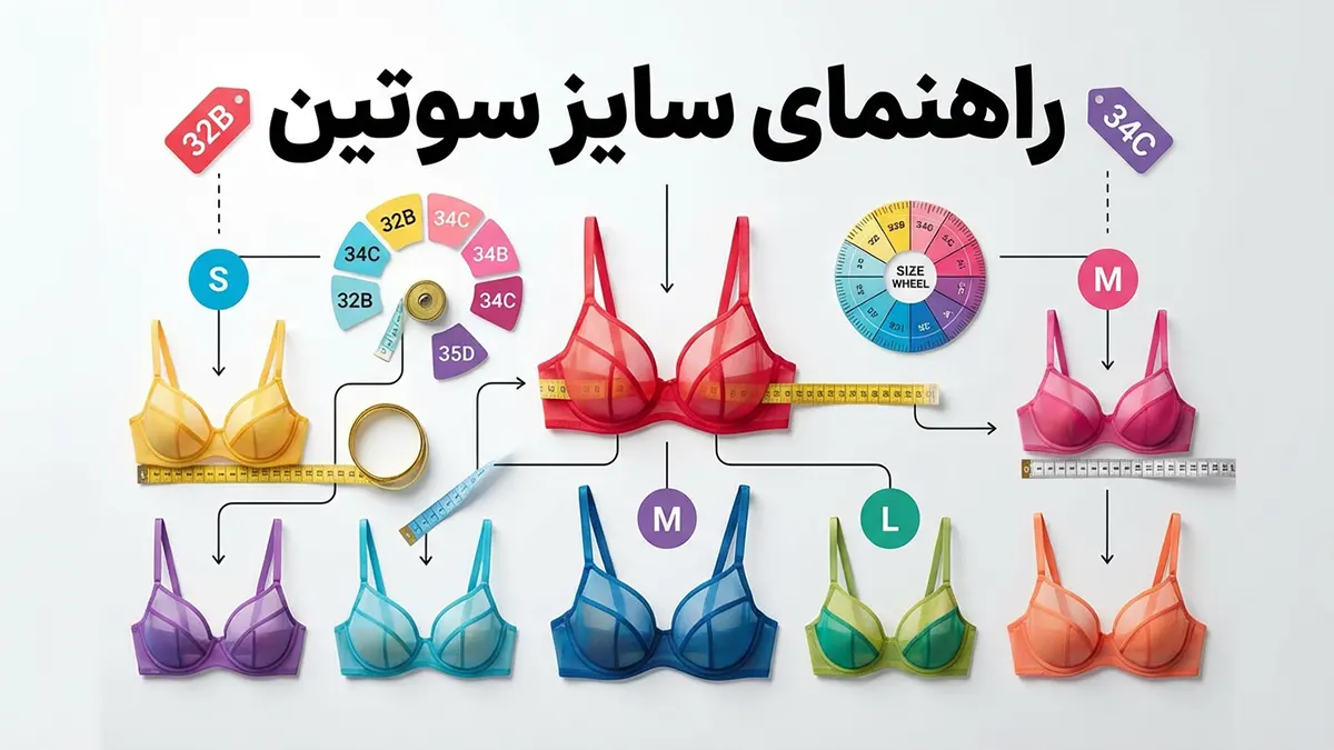 راهنمای سایز سوتین خارجی