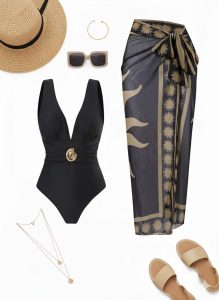 مایو یک تیکه با کاور دامنی کد 657