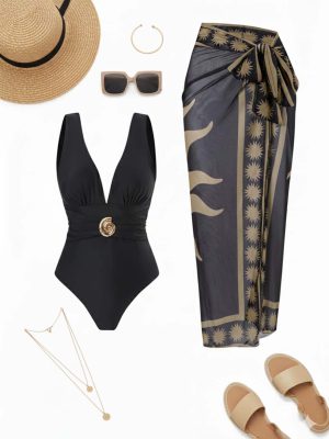 مایو یک تیکه با کاور دامنی کد 657