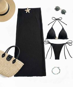 مایو سه تکه مایو گرهی با دامن کد 555