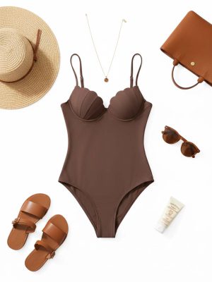 مایو کاپ صدفی قهوه‌ای کد ۶۹۳