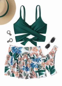 مایو دامنی سبز کد 1017