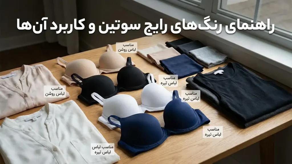 بهترین رنگ سوتین: راهنمای جامع برای انتخابی هوشمندانه و حرفهای راهنمای رنگهای سوتین پرکاربرد و کاربرد آنها
