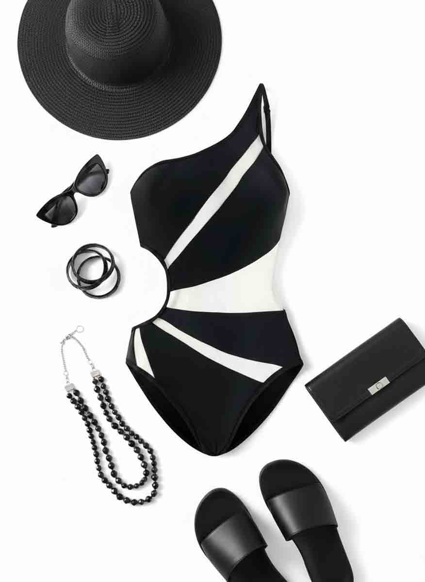 مایو یک تکه مشکی کد ۶۳۰