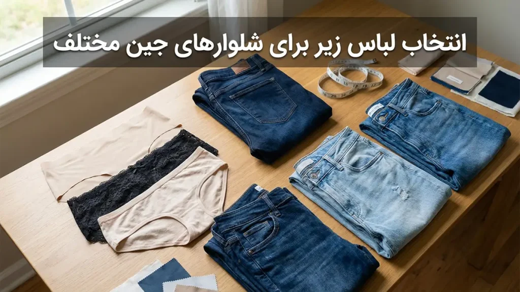 لباس زیر مناسب لباسهای جین: راهنمای جامع برای راحتی و استایل انتخاب لباس زیر برای انواع شلوار جین (اسکینی، فاق بلند و...)