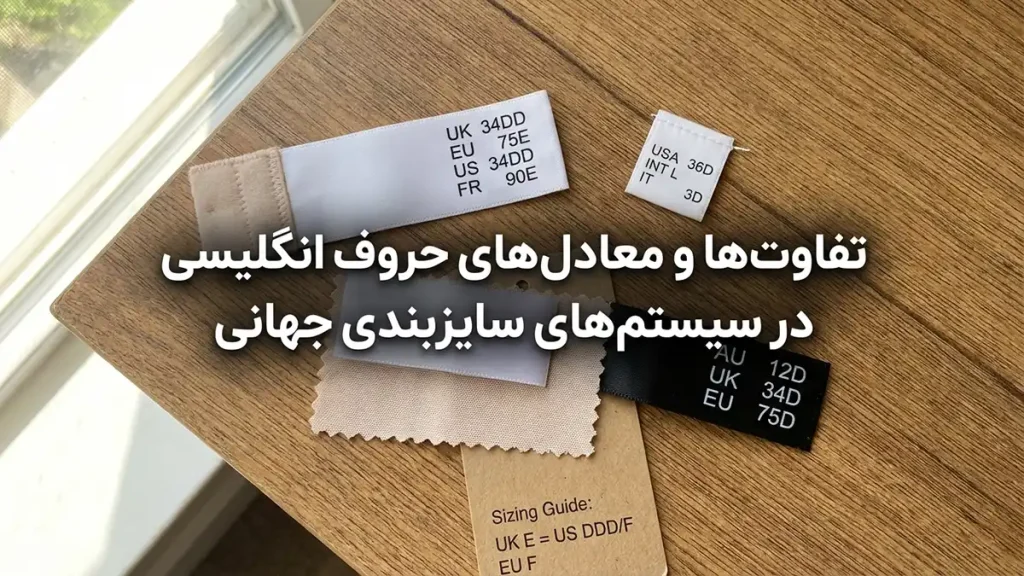 تفاوت و معادل حروف انگلیسی در سیستم‌های سایزبندی جهانی