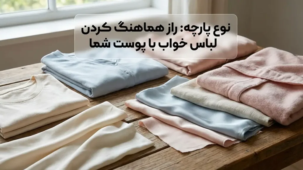 چطور لباس خواب رو با بدن هماهنگ کنیم؟ جنس پارچه: راز هماهنگی لباس خواب با پوست شما