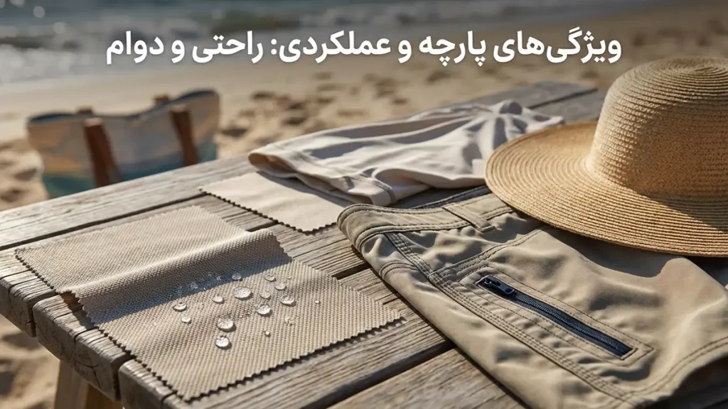 مایو مناسب دورهمیهای ساحلی: راهنمای کامل برای انتخابی شیک و کاربردی جنس پارچه و ویژگیهای کاربردی: راحتی و دوام