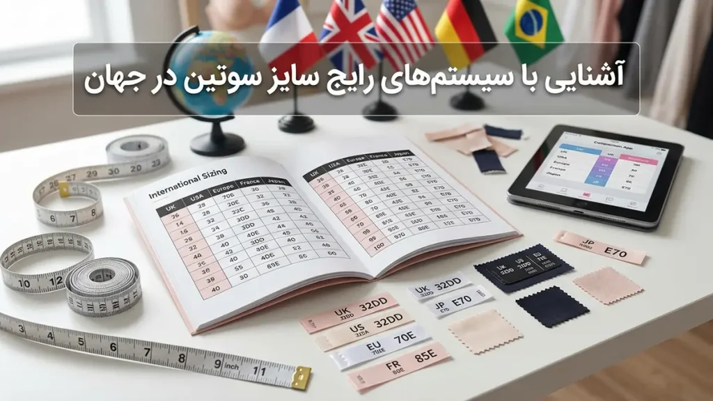 راهنمای جامع سایز سوتین خارجی: از اندازهگیری تا خرید هوشمندانه آشنایی با سیستمهای رایج سایزبندی سوتین در جهان