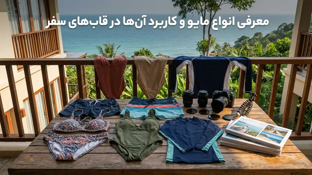 مایو مناسب برای عکاسی سفر: راهنمای جامع انتخاب و ثبت لحظات بینظیر معرفی انواع مایو و کاربرد آنها در فریمهای سفر