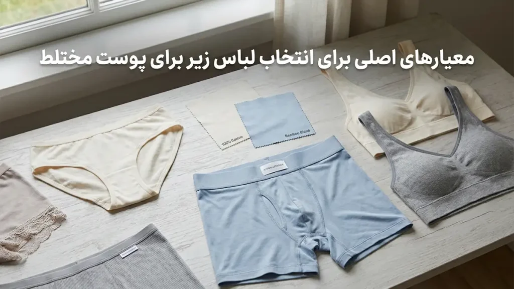 لباس زیر مناسب پوست مختلط: راهنمای جامع انتخاب و نگهداری معیارهای کلیدی در انتخاب لباس زیر مناسب پوست مختلط