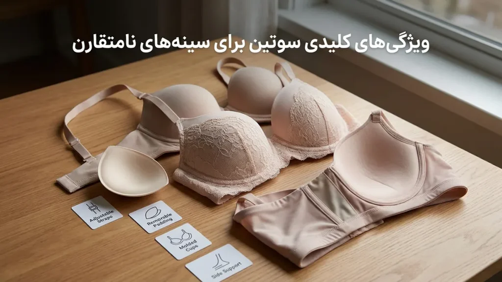 ویژگی‌های کلیدی سوتین برای سینه‌های نامتقارن
