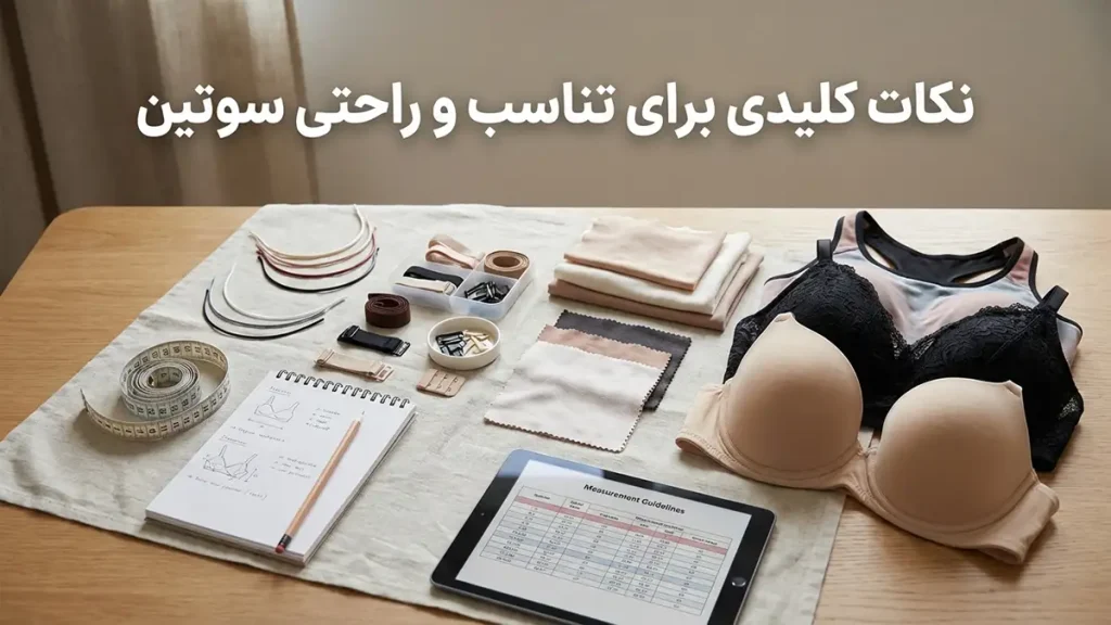 چطور سایز سوتین را بفهمیم: راهنمای جامع اندازهگیری و انتخاب سوتین مناسب نکات کلیدی برای بررسی برازندگی و راحتی سوتین