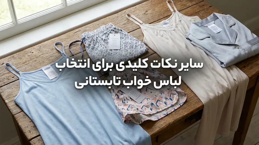 نکات انتخاب لباس خواب تابستانی: راهنمای جامع برای خوابی آرام و خنک نکات کلیدی دیگر در انتخاب لباس خواب تابستانی