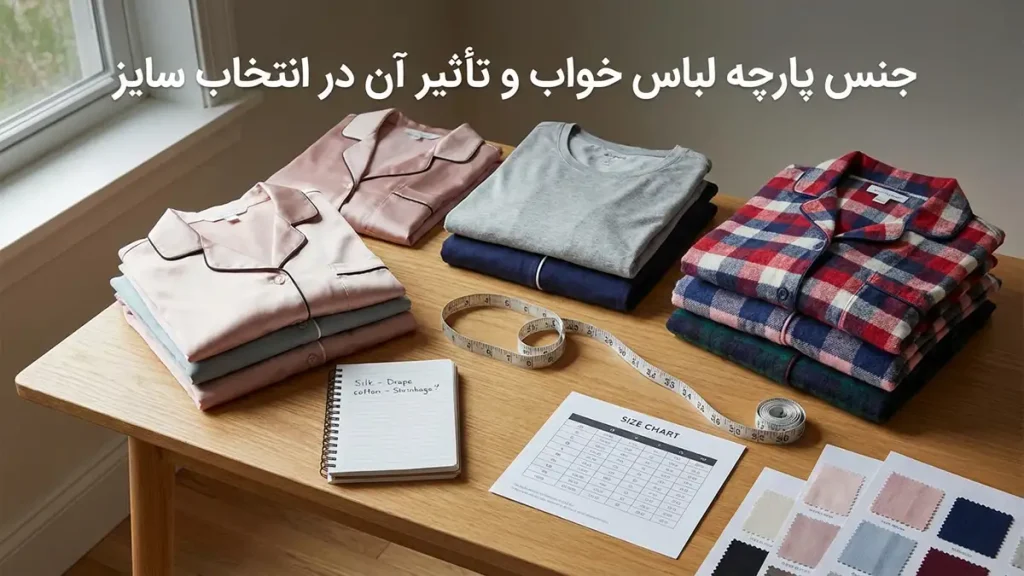 چطور لباس خواب رو اندازه مناسب انتخاب کنیم: راهنمای جامع راحتی و کیفیت خواب جنس پارچه لباس خواب و تاثیر آن بر انتخاب سایز