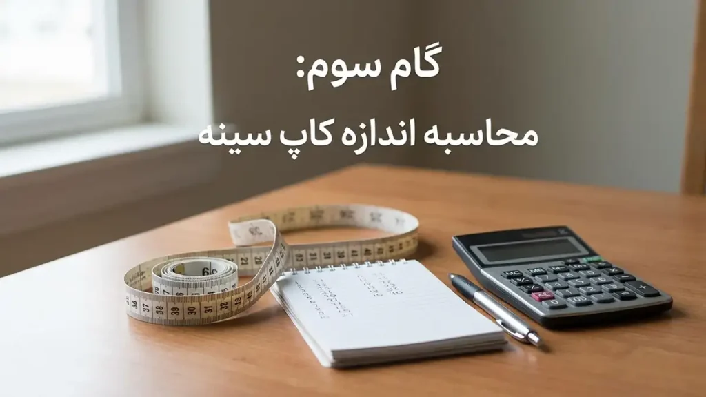 چگونه سایز سوتین خود را بفهمیم: راهنمای کامل و دقیق مرحله سوم: محاسبه سایز کاپ سوتین (Cup Size)