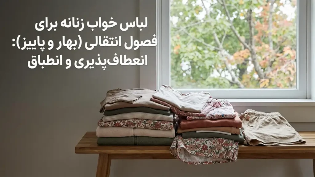 چطور لباس خواب رو با فصل هماهنگ انتخاب کنیم؟ لباس خواب فصول انتقالی (بهار و پاییز): انعطافپذیری و تطبیق