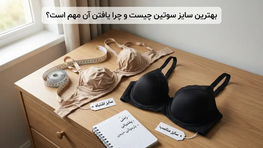 بهترین سایز سوتین چیست؟ راهنمای جامع انتخاب و اندازهگیری سوتین مناسب بهترین سایز سوتین چیست و چرا یافتن آن مهم است؟