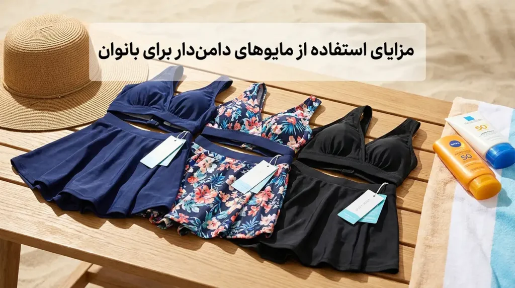 مایو زنانه با تاپ و دامن: مدلی پوشیده و در عین حال شیک مزایای استفاده از مایوهای دامندار برای بانوان