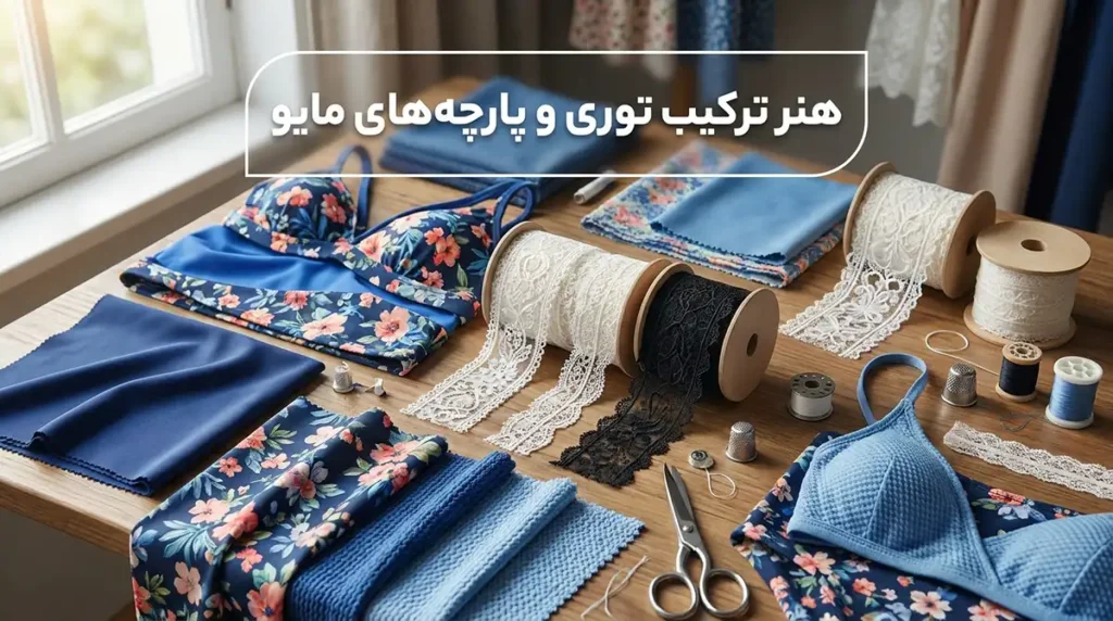 مدلهای مایو زنانه با حاشیه توری ظریف و زنانه هنر ترکیب توری و پارچههای مایو: ظرافتی که دیده میشود