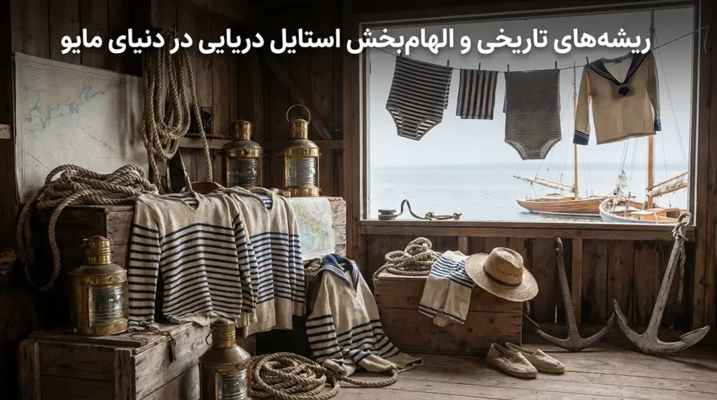 مایو زنانه راهراه کلاسیک با استایل دریایی همیشهمد ریشههای تاریخی و الهامبخش استایل دریایی در دنیای مایو