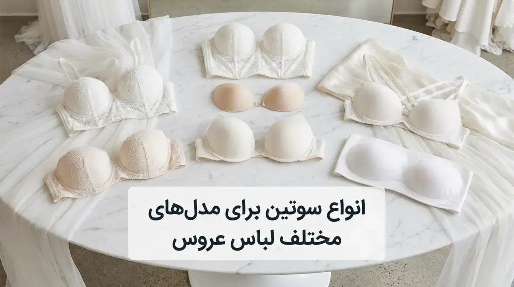 انواع سوتین برای مدل‌های مختلف لباس عروس