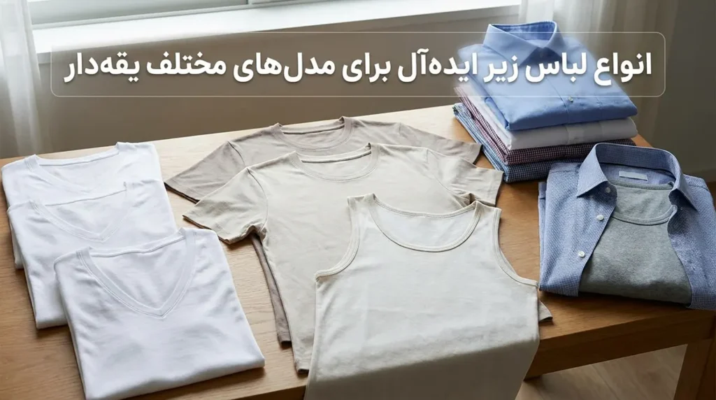 انواع لباس زیر ایده‌آل برای مدل‌های مختلف یقه‌دار