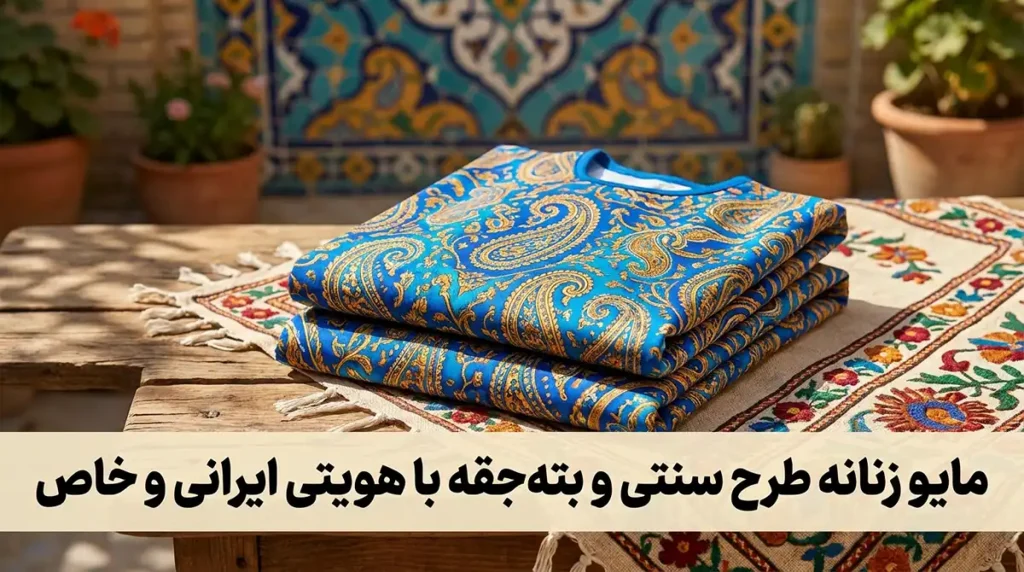 مایو زنانه طرح سنتی و بته‌جقه با هویتی ایرانی و خاص