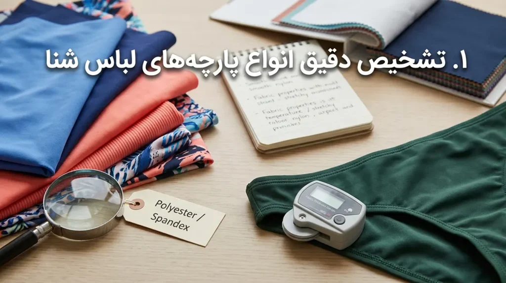 ۱۰ نکته طلایی برای خرید آنلاین مایو زنانه و تشخیص کیفیت پارچه ۱. شناخت دقیق انواع پارچههای مایو